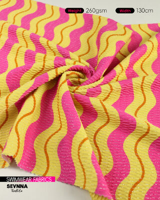 Экологичная переработанная ткань для купальников, содержащая 78% переработанного нейлона, 5% металлического серебра и 17% спандекса