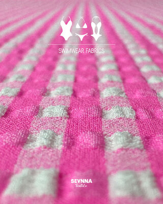 Переработанная ткань для купальников: 48% нейлон, 46% полиэстер, 6% спандекс, ширина 120-130 см, плотность 170 г/м² для экологичных купальников