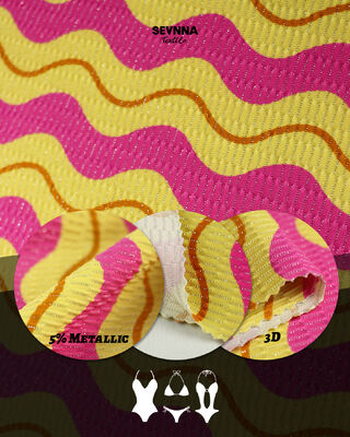 Экологичная переработанная ткань для купальников, содержащая 78% переработанного нейлона, 5% металлического серебра и 17% спандекса