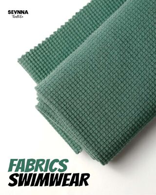 Ткань для купальников с высокой эластичностью и текстурой, содержащая 95% органического хлопка и 5% спандекса, с высокой стойкостью цвета