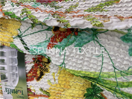 Нейлон лайкра повторно использовал подгонянную ткань Swimwear печатающ связанный уток