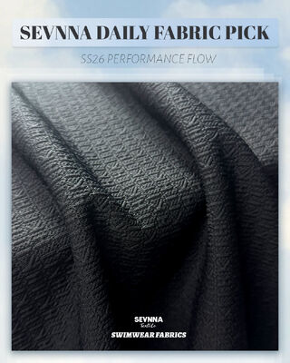 Высокохлоростойкая текстурированная плавательная ткань с 98% переработанным полиэстером и защитой UPF 50+