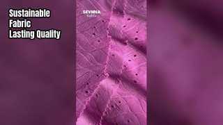 Экологичная ткань из переработанного полиэстера, разработанная для экологически чистых модных брендов, заботящихся об окружающей среде.